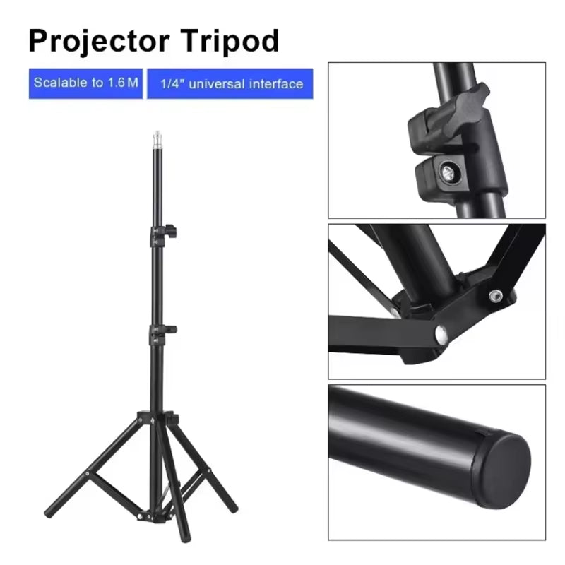 50Cm-160Cm Universal Portable Bracket for HY300 Mini Projector Tripod Stand Mount Max Load-Bearing 3.3 Pounds