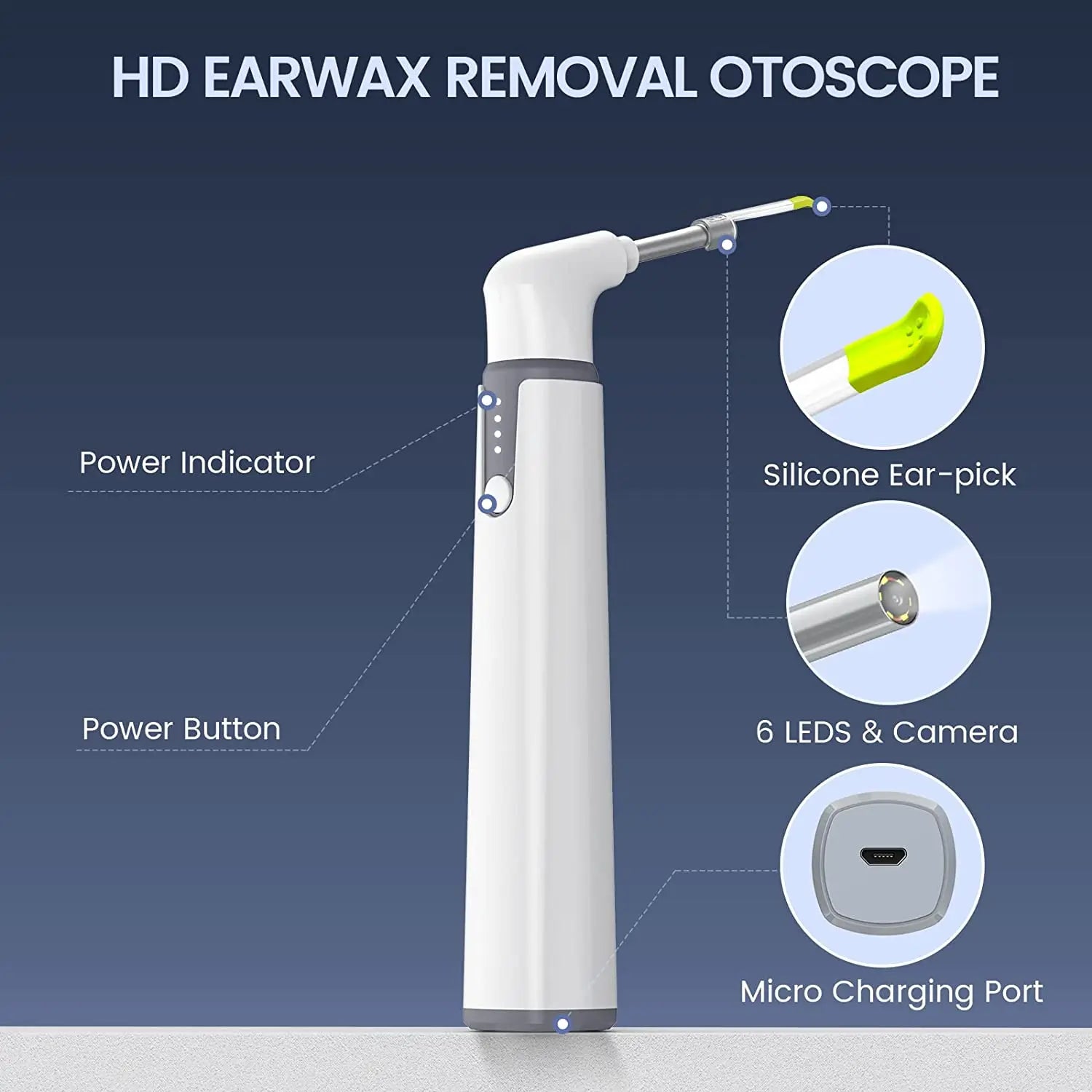 WIFI Digital Otoscope Ear Camera 3.9Mm Ear Cleaning Inspection Camera Ear Wax Removal Tools for Iphone Android