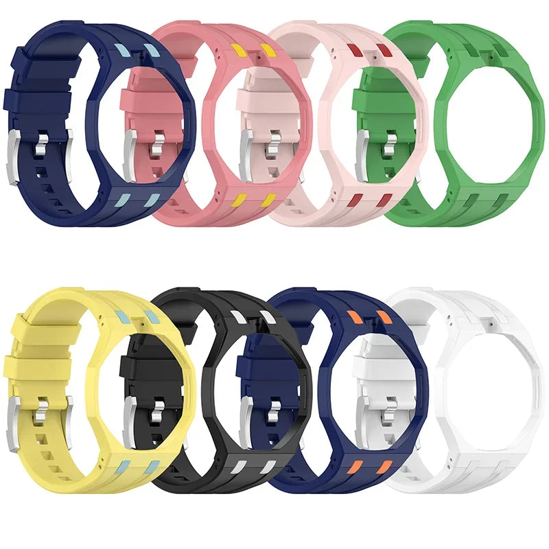 2 in 1 Change to Wristwatch Strap+Pc Case for Swatch X AP Royal Pop Pocket Watch Silicone Band Modification Kit Case Accessories
