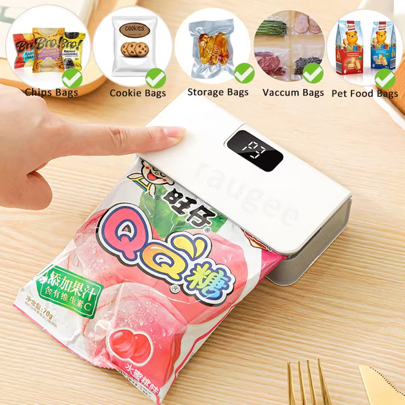 Mini Heating Bag Sealer Storage Packaging Food Bag Sealing Machine Handheld Plastic Clip Bag Sealer Snack Packaging Heat Sealer