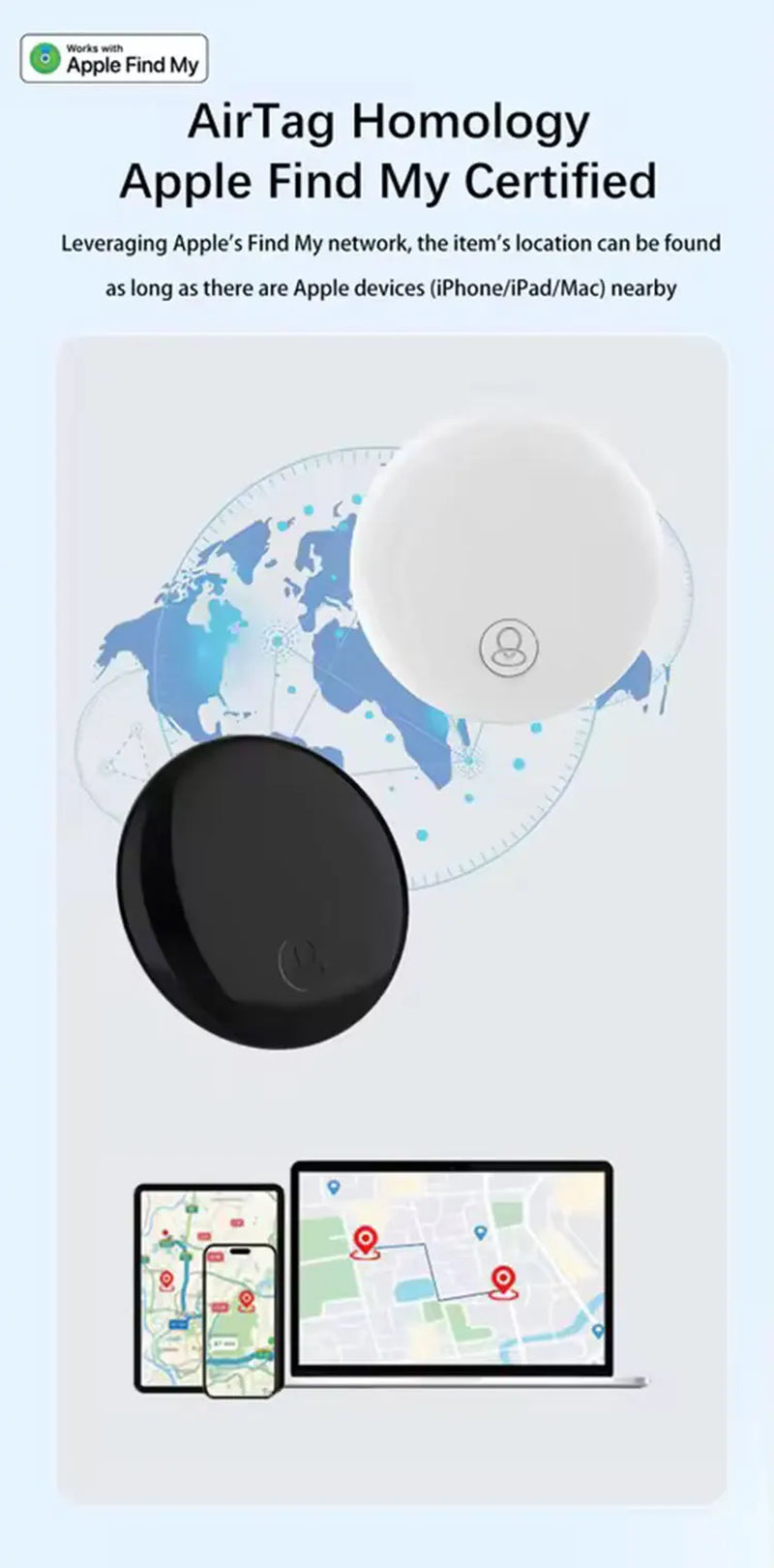 For Apple Find My GPS Tracker for Airtag Smart Bluetooth Tracker Airtags Keys Finder Air Tag Item Locator Smarttag Phone Finder