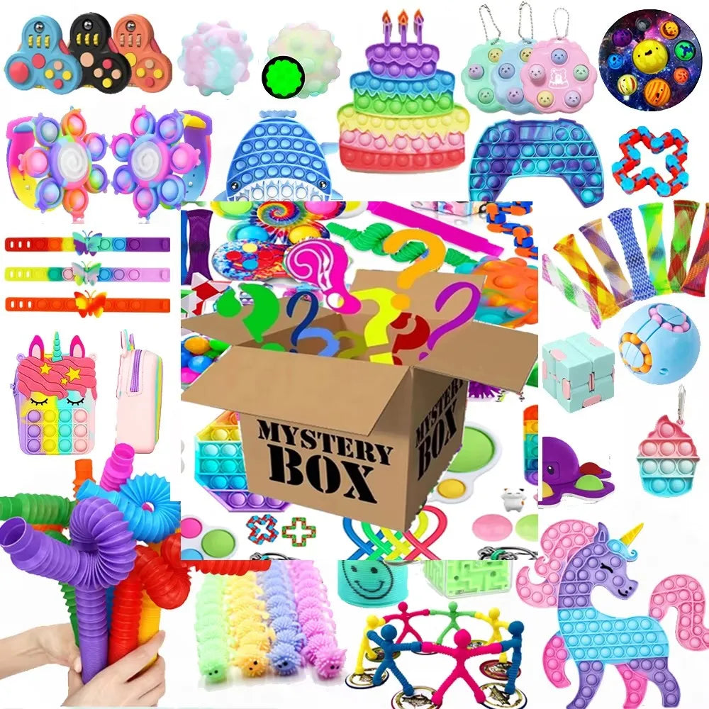 6-50Pcs Random Fidget Toys Mystery Gifts Pack Surprise Box 300 Different Fidget Set Antistress Relief Toys for Kids