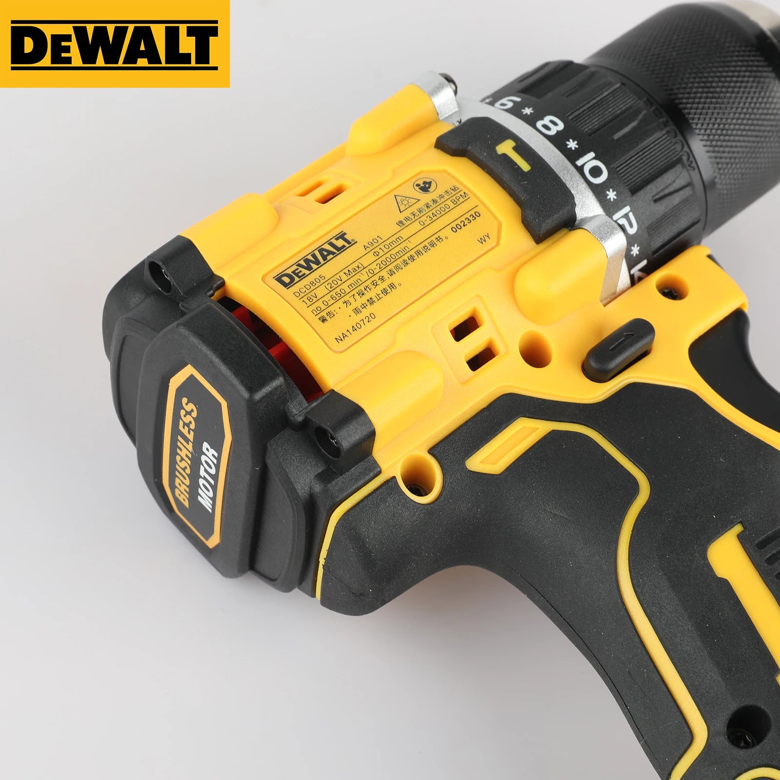 DCD805 20V Power Tools Brushless Impact Drill Cordless Electric Screwdriver Multi-Function Hand Drill