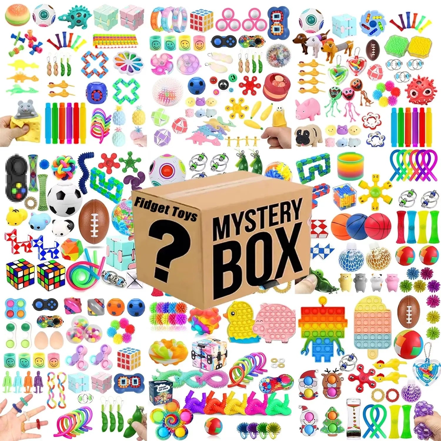 6-50Pcs Random Fidget Toys Mystery Gifts Pack Surprise Box 300 Different Fidget Set Antistress Relief Toys for Kids