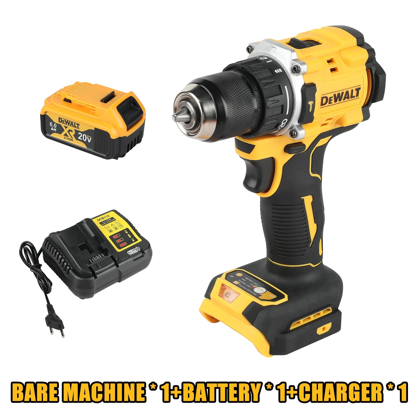 DCD805 20V Power Tools Brushless Impact Drill Cordless Electric Screwdriver Multi-Function Hand Drill