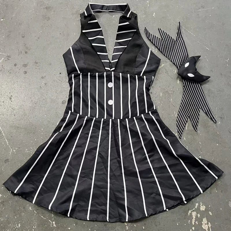Black & White Striped Tailcoat Costume - Vexora Store