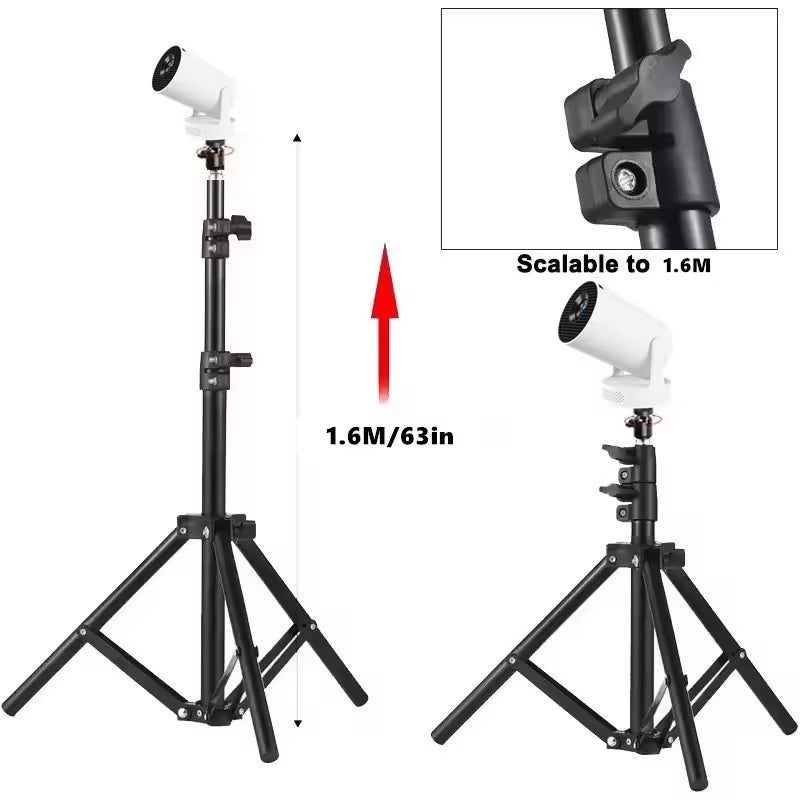 50Cm-160Cm Universal Portable Bracket for HY300 Mini Projector Tripod Stand Mount Max Load-Bearing 3.3 Pounds